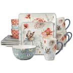 Country Fresh 16-Piece Traditional Multi-Colored Ceramic Dinnerware Set (Service for 4)