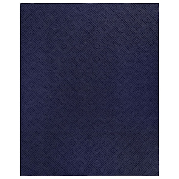 Brentwood Jasmine 8 ft. x 10 ft. Navy Geometric Area Rug