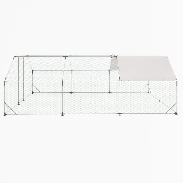 10 ft. x 20 ft. Large Walk-in Chicken Coop, Flat-top type, UV-Protected Outdoor Coop, Suitable for Backyards and Farms.