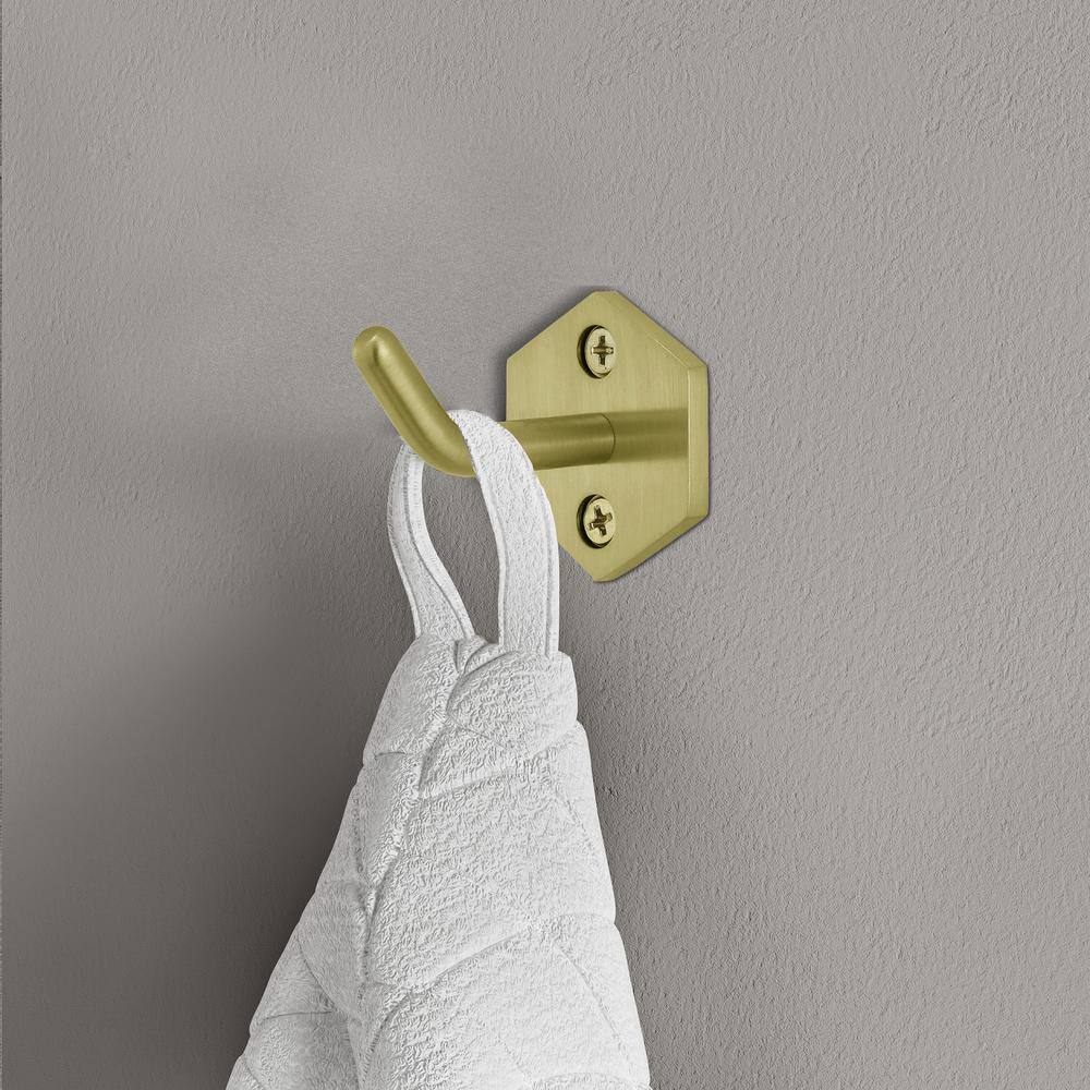 Brushed Gold Solid Brass Wall Mount Robe Hook