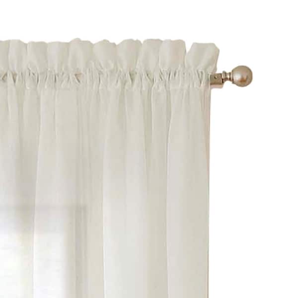 Pairs To Go Ivory Solid Rod Pocket Room, 118 Inch Drop Curtains