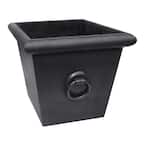 Piazza 22.2 in. x 20 in. Slate Rubber Self-Watering Planter