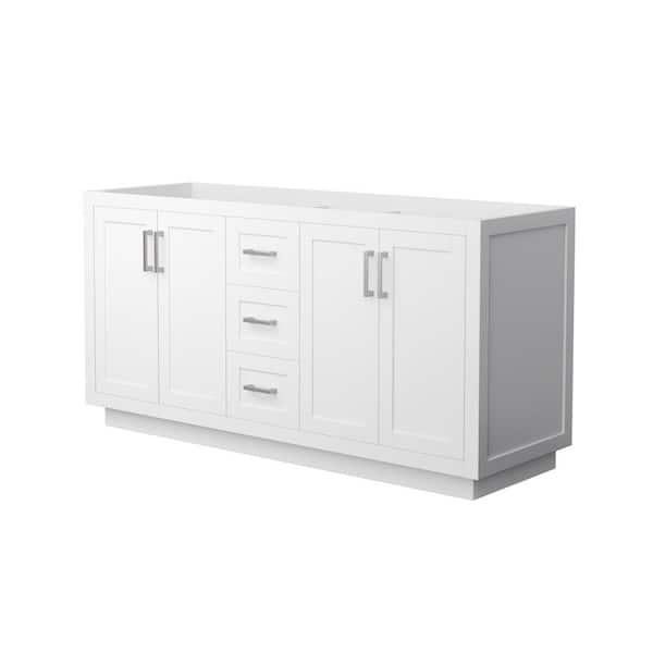 Wyndham Collection Miranda 65.25 in. W x 21.75 in. D x 33 in. H Double Bath Vanity Cabinet without Top in White