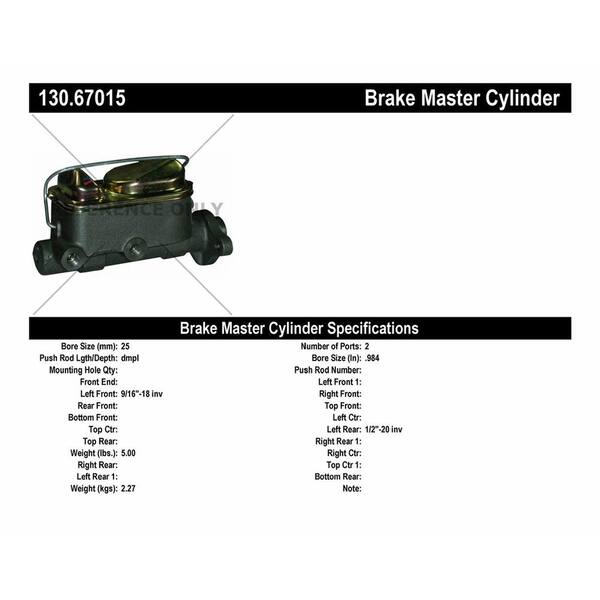 Centric Parts Brake Master Cylinder