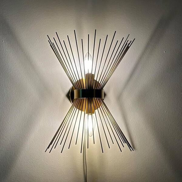HUOKU NIMBUS 2-Light 11.02 in. W Brass Wall Sconce Up and Down