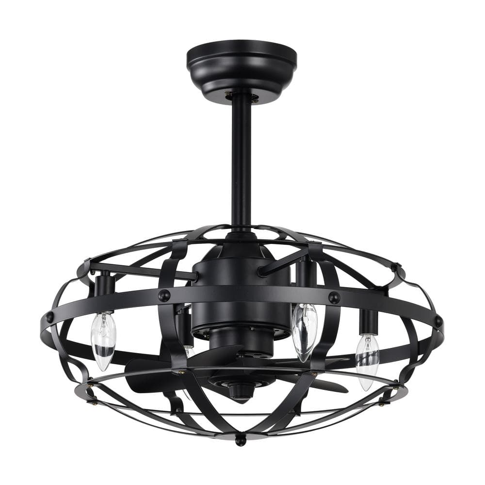 20 in. Indoor Black Low Profile Small Ceiling Fan with 3 Adjustable Wind Sp