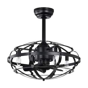 20 in. Indoor Black Low Profile Small Ceiling Fan with 3 Adjustable Wind Speed and Remote