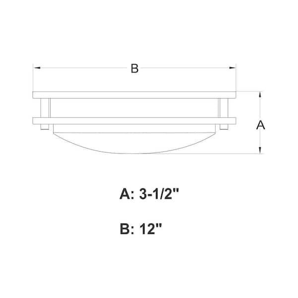 Horizon 12 in. W Bronze LED Flush Mount Ceiling Light Fixture White Shade