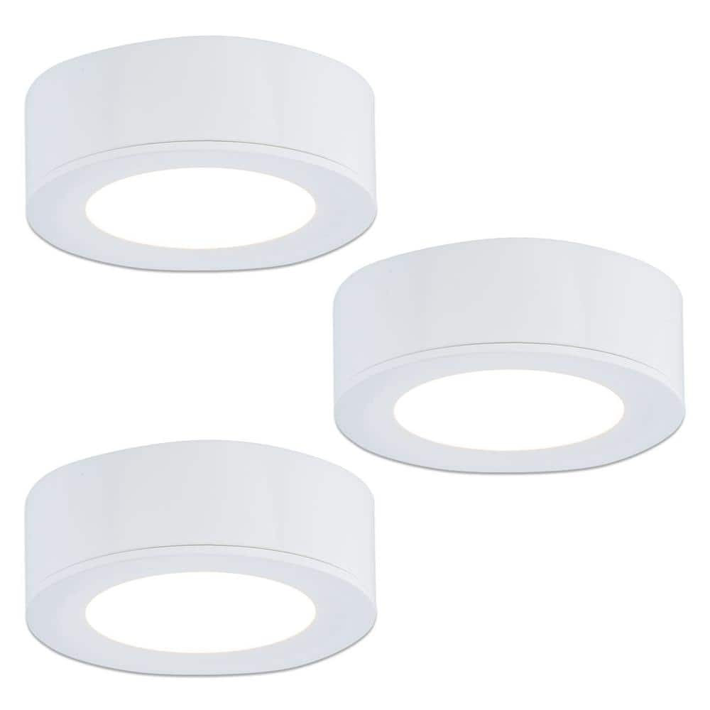 Plug and Play Plug-in 1-Light Soft Light Integrated LED Under Cabinet Puck 