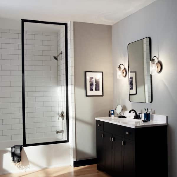 Braelyn 1-Light Olde Bronze Bathroom Indoor Wall Sconce Light with Clear Seeded Glass Shade