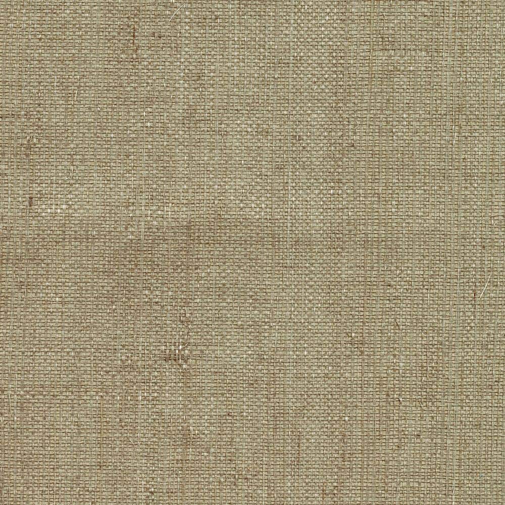 Taupe Grasscloth Non-Pasted Removable Wallpaper Roll