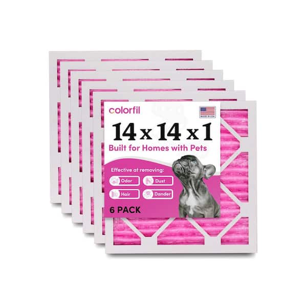 COLORFIL 14 in. x 14 in. x 1 in. Odor Removal and Color Changing Pleated Furnace Air Filter, MERV 8 (6-Pack)