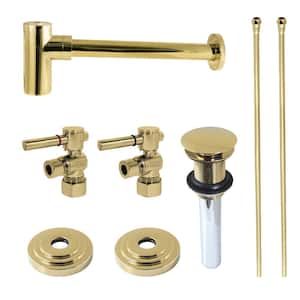 Trimscape Bathroom Plumbing Trim Kits with P-Trap and Overflow Drain in Polished Brass