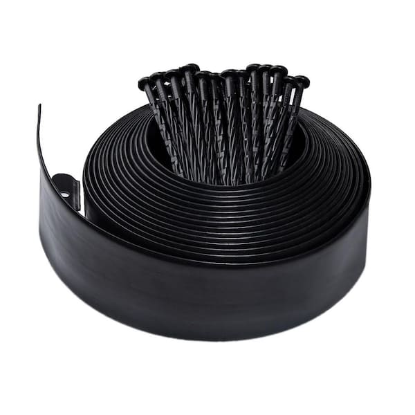 Flexible Garden Edging Border 100 ft. 4H in. Landscape Plastic PE Edging for Lawn Flower Bed Black 2-Pack