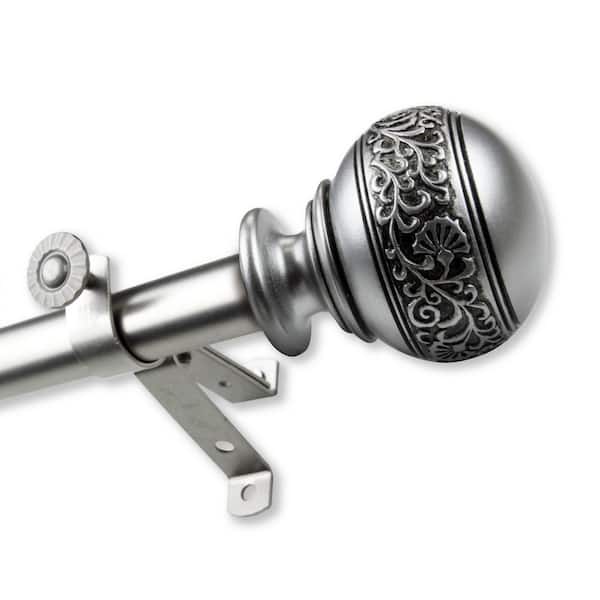 Unbranded 66 in. to 120 in. Adjustable 13/16 in. Douglas Single Curtain Rod in Satin Nickel