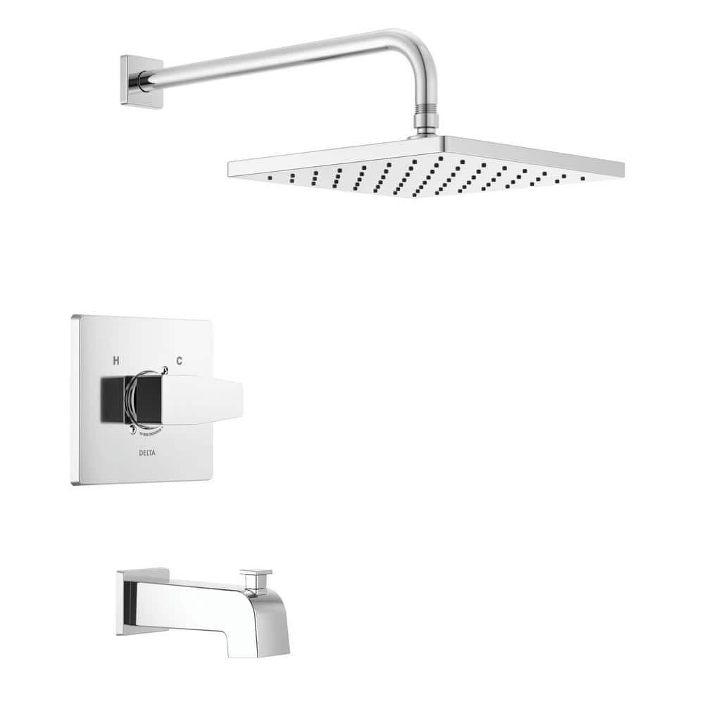 Delta Modern 1-Handle Wall Mount Tub and Shower Trim Kit in Chrome (Valve Not Included)