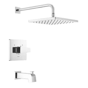 Modern 1-Handle Wall Mount Tub and Shower Trim Kit in Chrome (Valve Not Included)