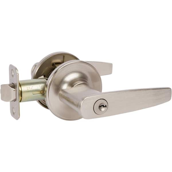 DELANEY HARDWARE Asheville Entry Door Lever with C (Schlage) Cylinder in Satin Nickel Finish