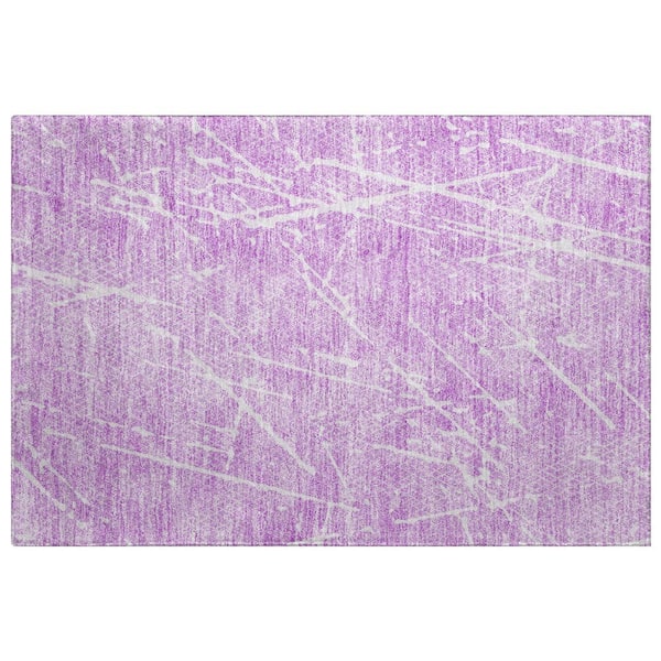 Dream Shag Premium Machine Washable Abstract ADS628 Lilac 2 ft. x 3 ft. Accent Rug