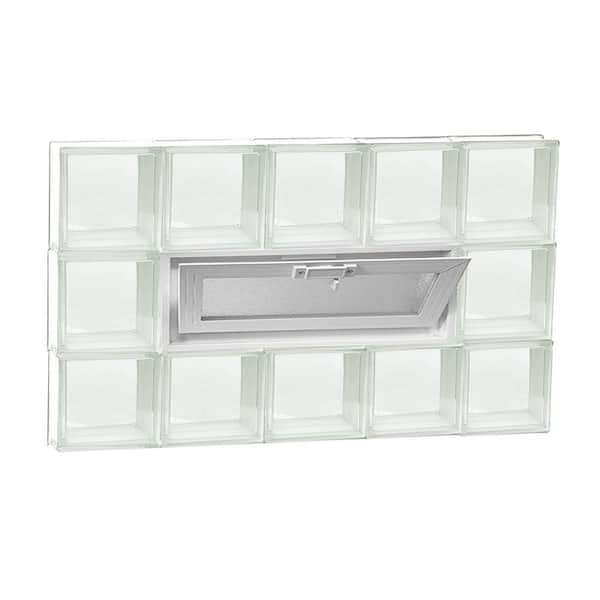 Clearly Secure 28.75 in. x 17.25 in. x 3.125 in. Frameless Vented Clear Glass Block Window