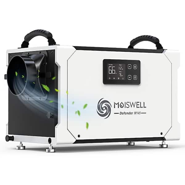 Moiswell 145 pt. 6,000 Sq. Ft. Bucketless Energy Star Commercial Dehumidifier in. White with Auto Defrost for Basement
