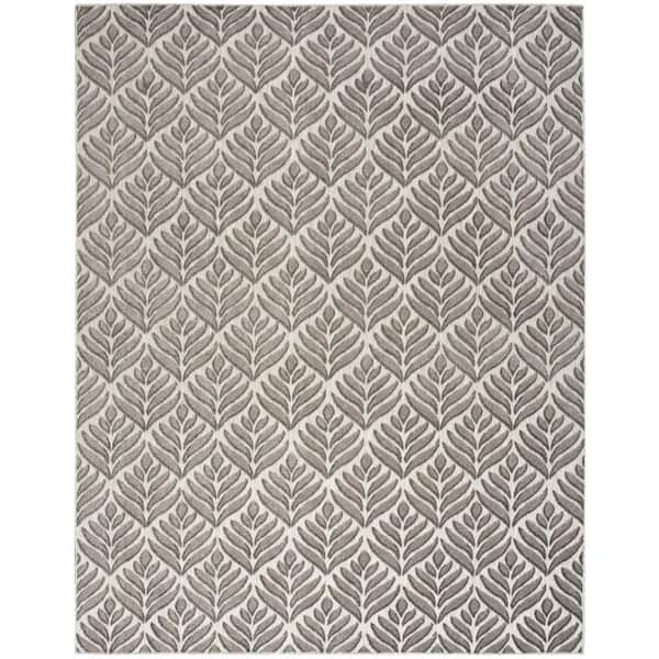 Aloha Charcoal 5 ft. x 8 ft. Botanical Contemporary Area Rug