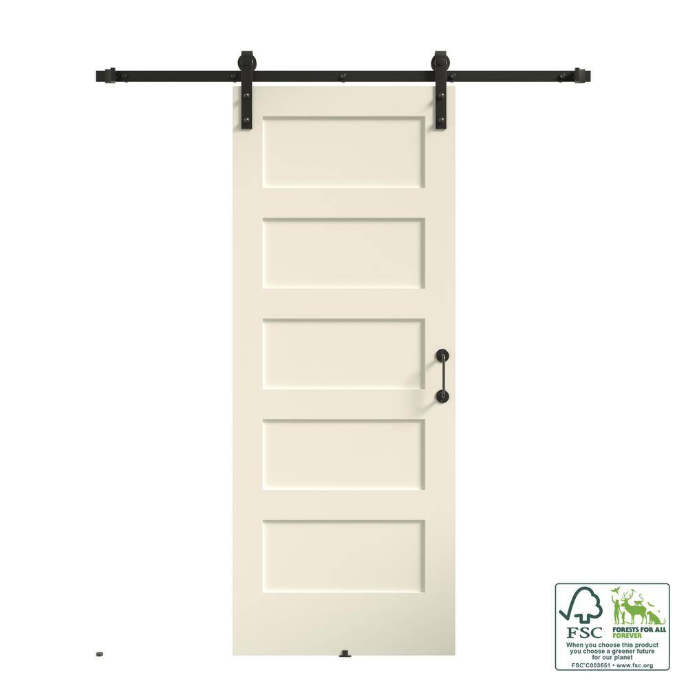 eightdoors 36 in. x 80 in. x 13/4 in. Shaker White Primed 5Panel