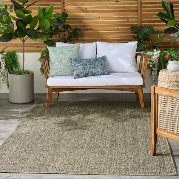 Tulum Olive 4 ft. x 6 ft. Linear Contemporary Area Rug