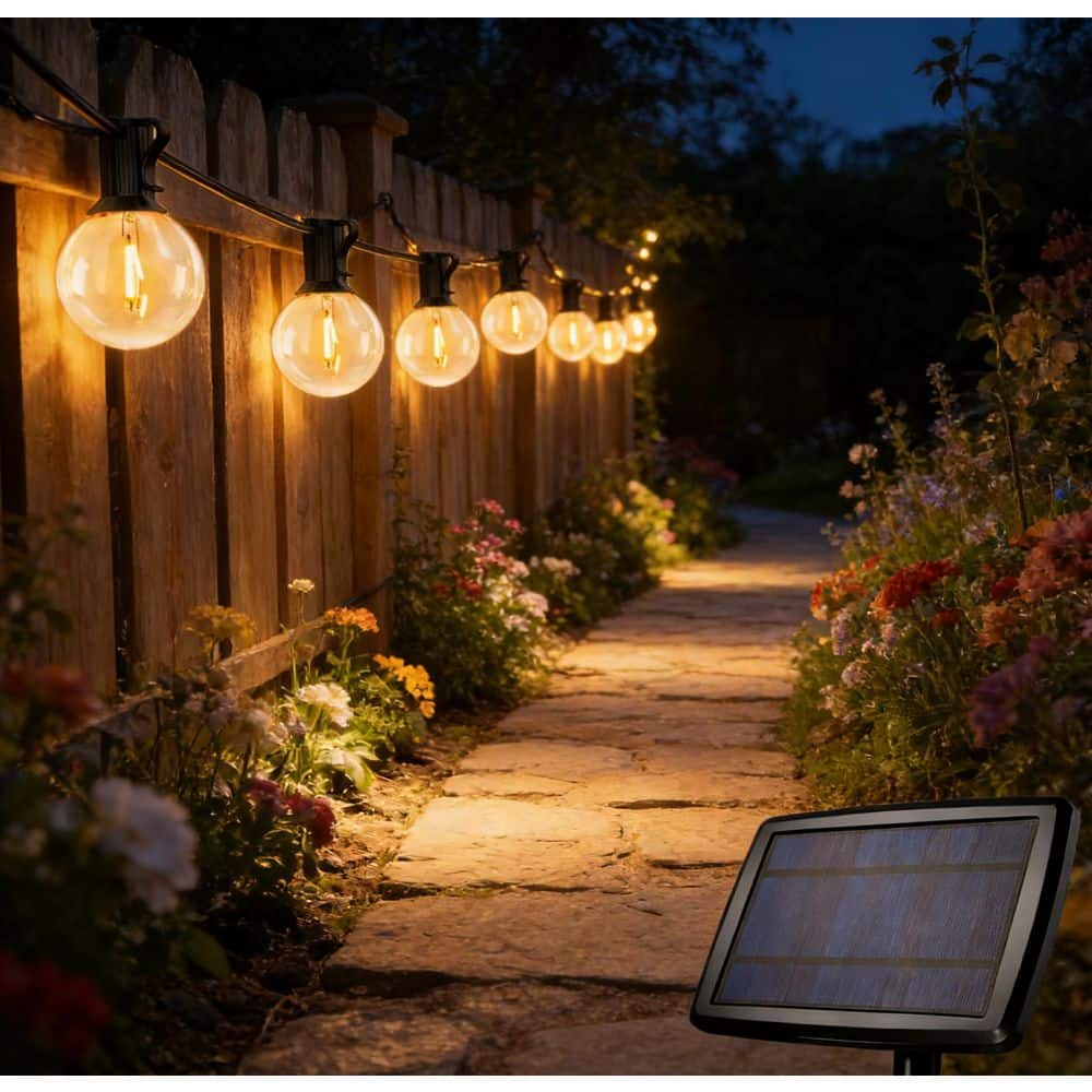 WYZM 25-Light 50 ft. Outdoor Solar LED G40 Integrated LED Globe