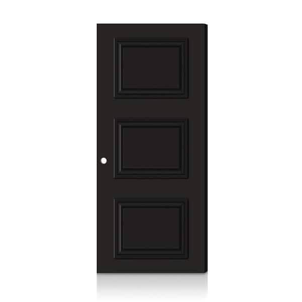 Fire-Rated Palazzo 3-Panel 36 in. x 80 in. Left-Hand/Inswing Charcoal Black Composite Interior Commercial Door Slab