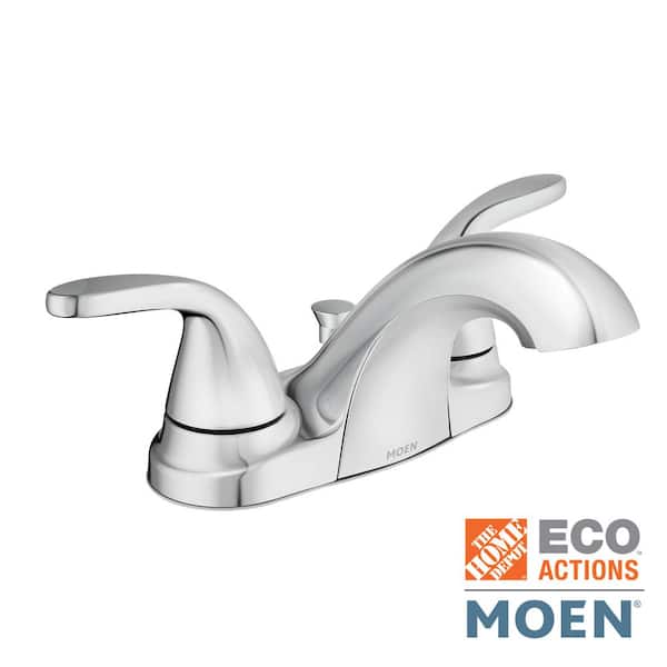 MOEN Adler 4 in. Centerset 2-Handle Low-Arc Bathroom Faucet in Chrome