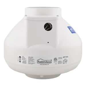RP145C 4 in. Inlet and Outlet Inline Radon Fan in White with 1.7 in. Maximum Operating Pressure