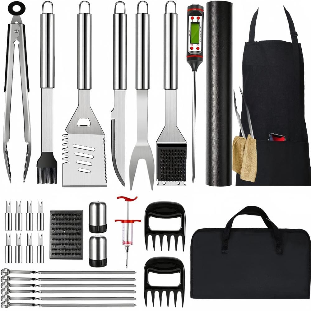 31-Piece BBQ Grill Tools Set with Apron, Stainless Steel, Heat-Resistant, Black price history on PriceWatchPro