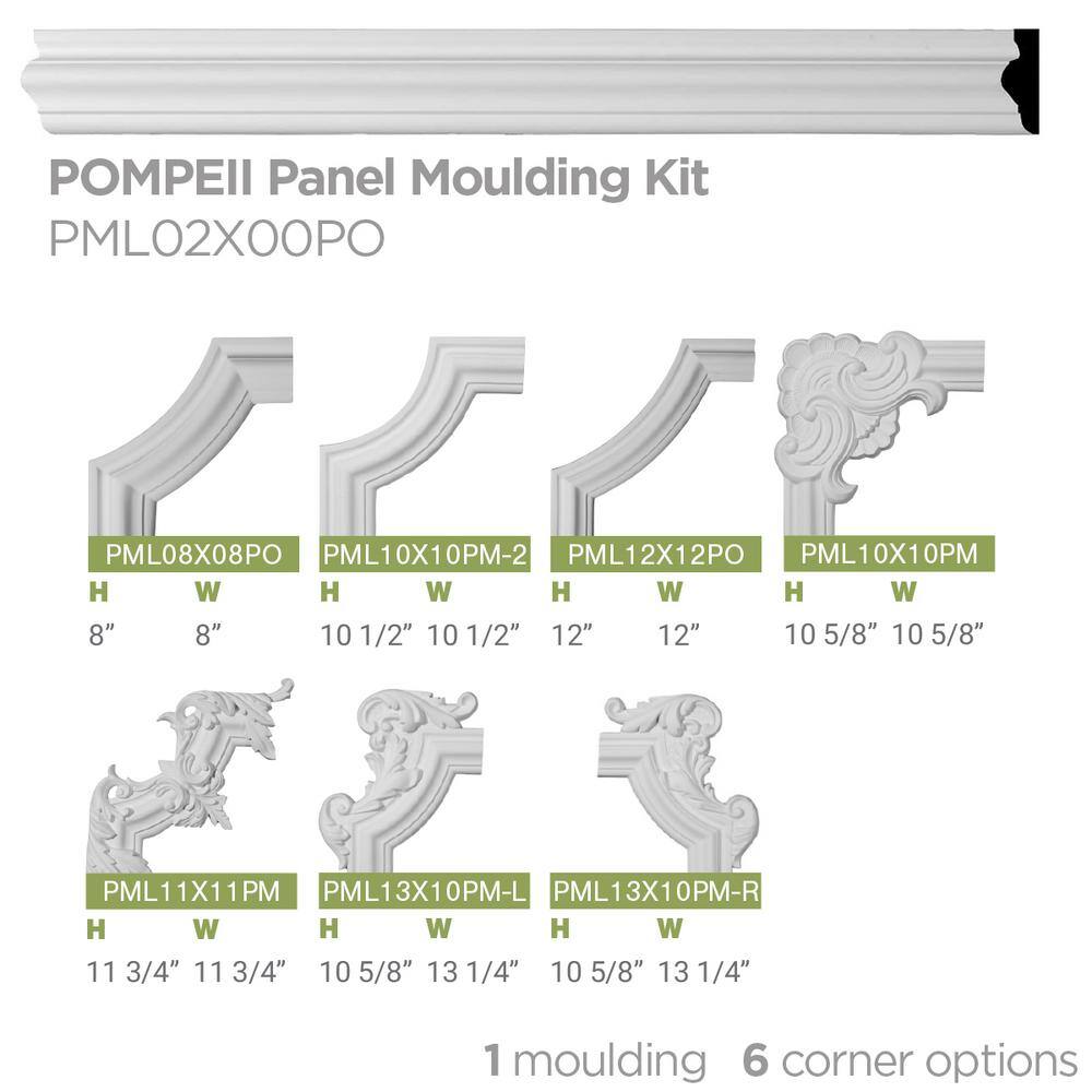 Primed Urethane Decorative Corner Panel Moulding, 13.25" x 10.63"