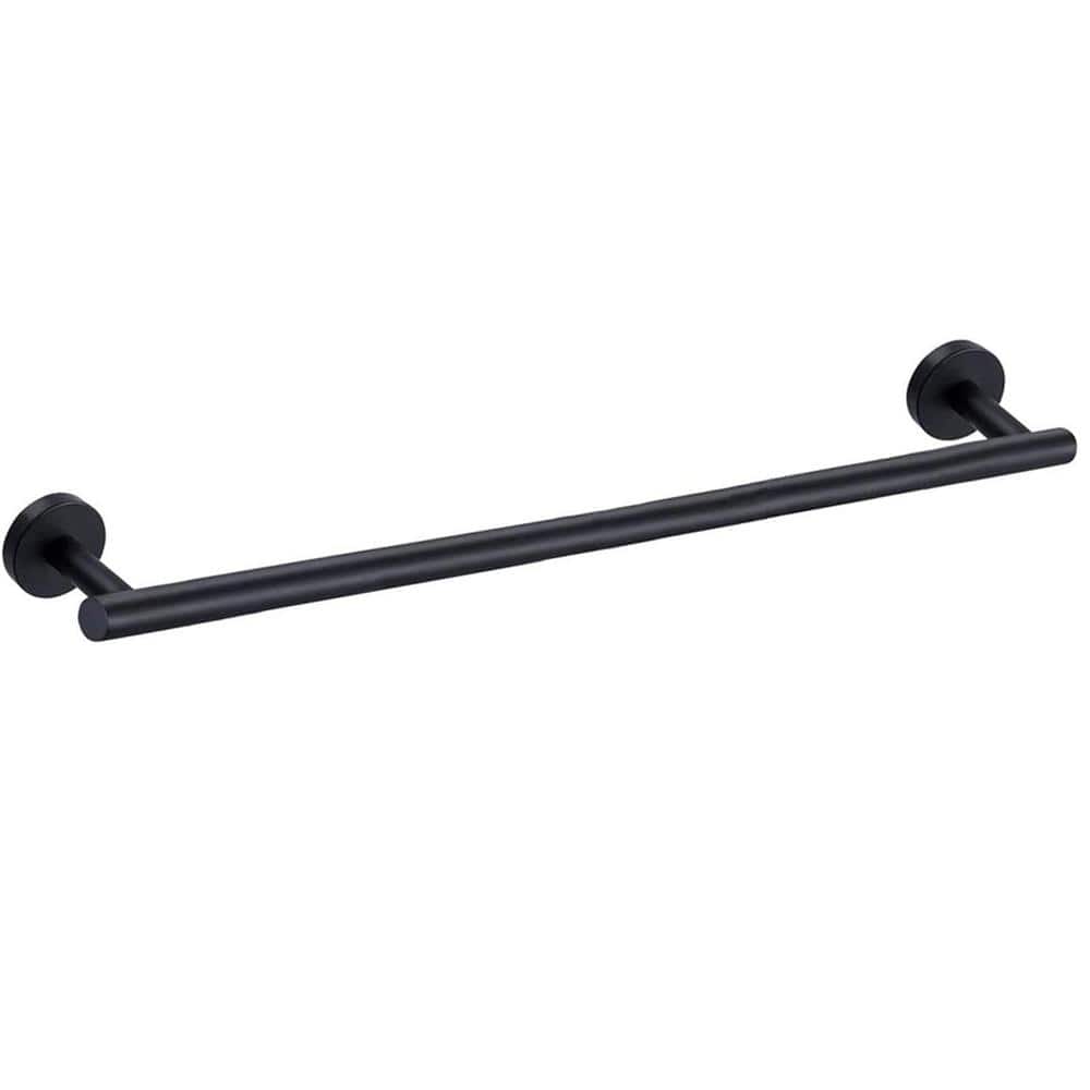Matte Black 24-Inch Stainless Steel Wall-Mounted Towel Bar
