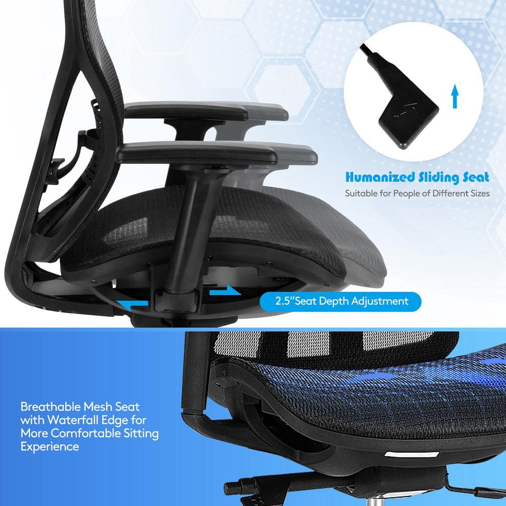 Black Mesh High Back Executive Swivel Chair with Adjustable Arms