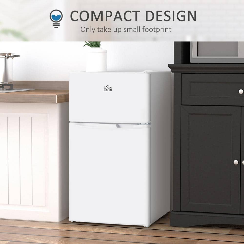 Compact White Smart Mini Fridge with Freezer