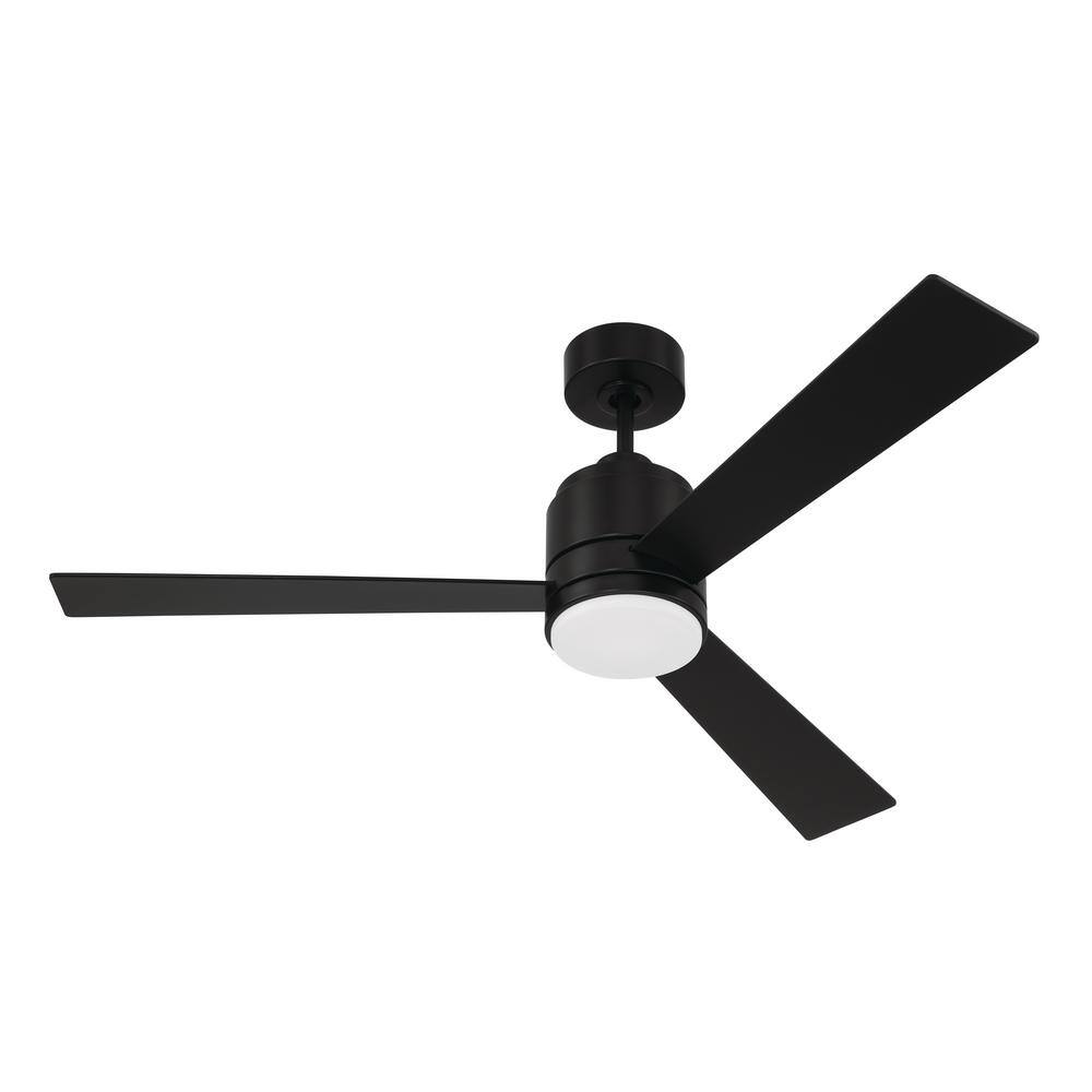 Flat Black 52" Ceiling Fan with Frost White Acrylic Light