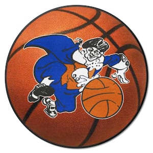 NBA Retro New York Knickerbockers Orange 2 ft. Round Basketball Area Rug