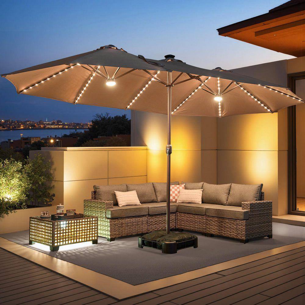 Toject 15 ft. x 9 ft. Metal Solar LED Lights Double-sided Market