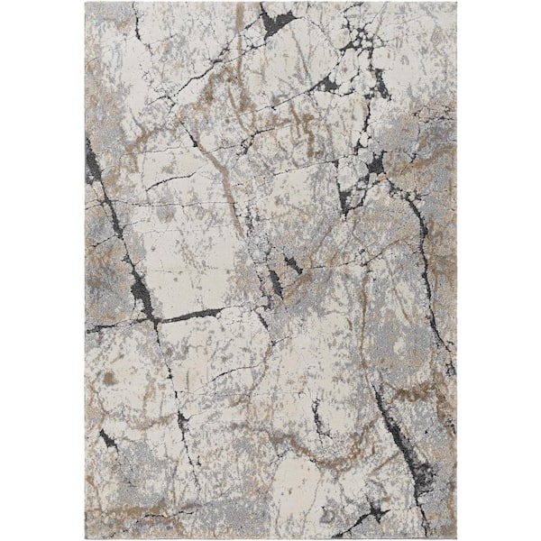 Keelie Gray Marbled 12 ft. x 15 ft. Indoor Area Rug