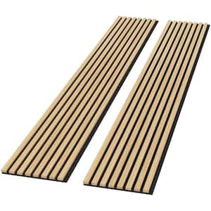 0.83 in. x 7.87 ft. x 1 ft. Slat Wood Sound Absorbing Nature Oak Decorative Wall Paneling 2-Pack