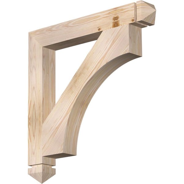 Ekena Millwork 3.5 in. x 28 in. x 28 in. Douglas Fir Westlake Arts and Crafts Smooth Bracket