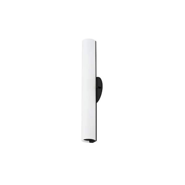Bute 18 in. 1-Light 22-Watt Black Integrated LED Wall Sconce