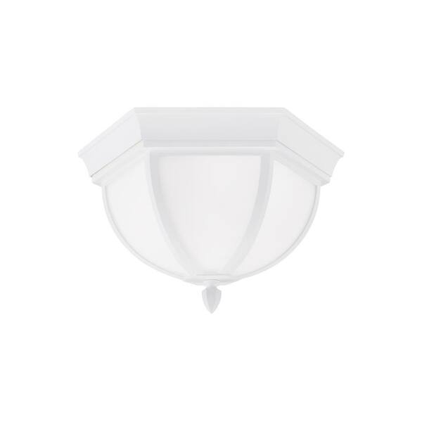 Generation Lighting Brentwood White 2-Light Outdoor Flush Mount