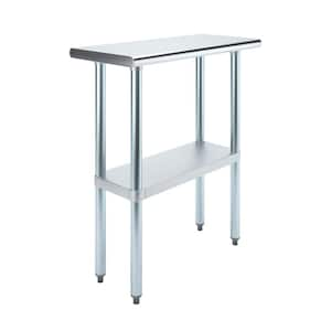 14 in. x 30 in. NSF Stainless Steel Kitchen Utility Table with Bottom Shelf. Metal Work Bench