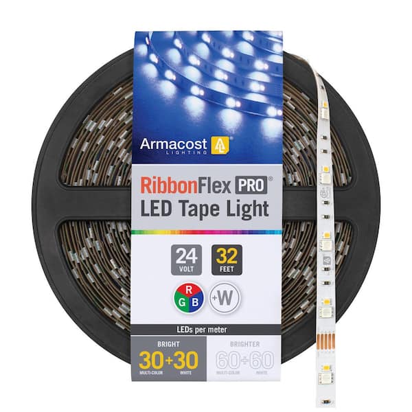 Armacost Lighting RibbonFlex Pro 32.8 ft. (10 m) Multi-Color and White LED Tape Light 30 Plus 30 LEDs
