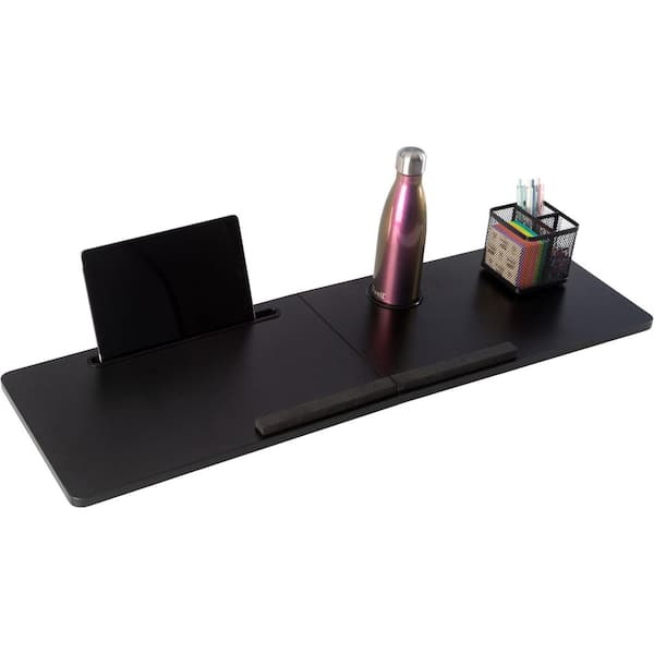36.25 in. W Rectangular Wood Treadmill Desk Workstation- Portable Workstation with Cupholder and Tablet Slot (Black)