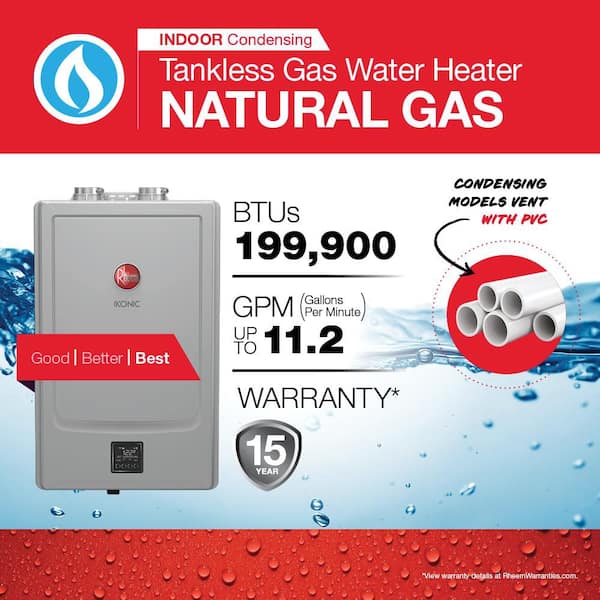 IKONIC 11.2 GPM Super High Efficiency Indoor or Outdoor Natural Gas Tankless Water Heater