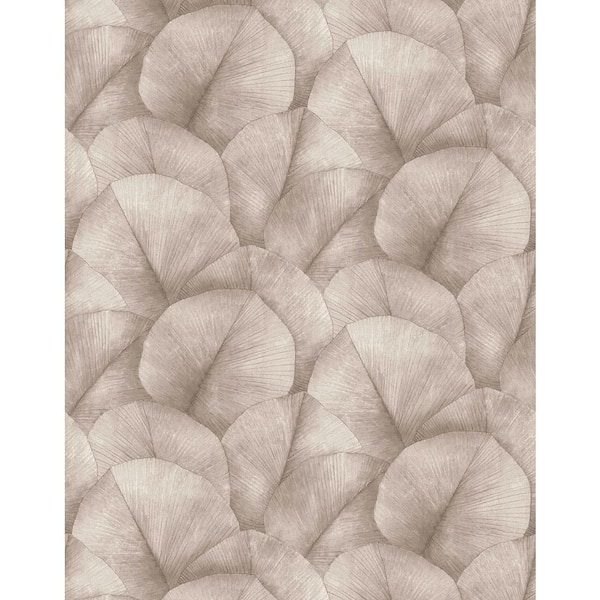 Unbranded Kumano Collection Brown Repeatable Palm Leaf 4-Panel Wall Mural 8.8 ft. high x 6.9 ft. wide